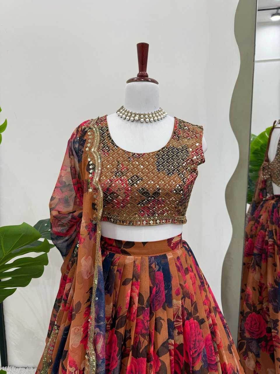 Organza Thread Work Lehenga - MYLUXURY LANE ENTERPRISE